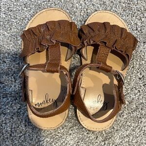 Monkey Feet Brown Ruffle Kids Sandals